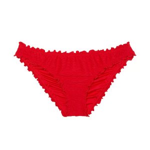 Плавки бикини Victoria's Secret Swim Mix & Match Ruffle Cheeky Fishnet, красный Victoria's. Цвет: красный