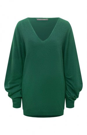 Пуловер из шерсти и кашемира Alberta Ferretti. Цвет: зелёный