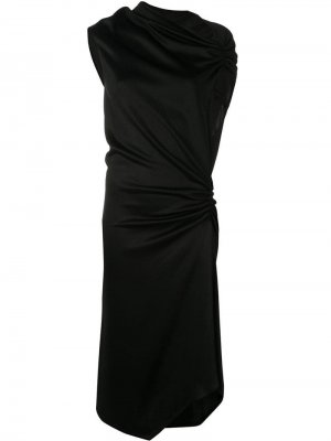 Расклешенное платье со сборками Narciso Rodriguez. Цвет: черный
