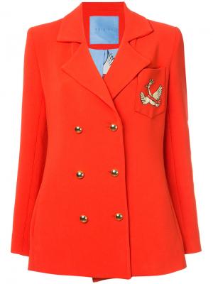 Двубортный пиджак с лебедем Macgraw. Цвет: красный