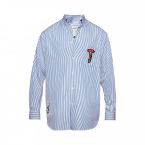 Рубашка Regular Fit с принтом CNY, цвет Синий/Белый Lanvin