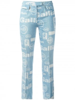 Расклешенные джинсы с принтом Galliano Team John Pre-Owned. Цвет: синий