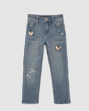 Прямые джинсы для девочки с карманами , синий IKKS