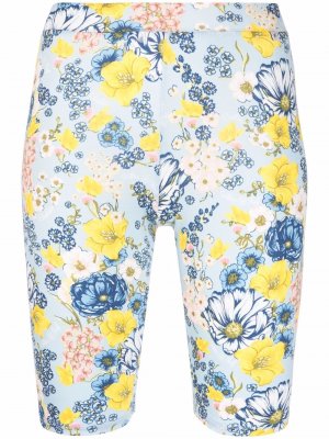 Облегающие шорты с цветочным принтом Viktor & Rolf. Цвет: синий