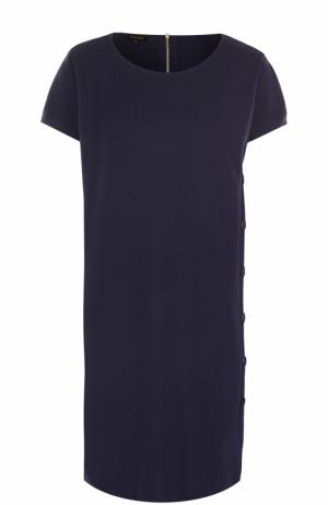 Вязаное мини-платье прямого кроя Escada. Цвет: темно-синий