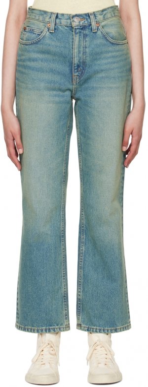 Синие расклешенные джинсы свободного кроя в стиле 70-х Re/Done