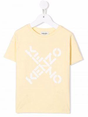 Logo-print round neck T-shirt Kenzo Kids. Цвет: желтый
