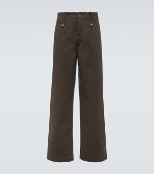 Прямые брюки из хлопкового твила , коричневый Burberry