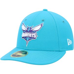 Мужская низкопрофильная приталенная шляпа New Era Teal Charlotte Hornets Team 59FIFTY