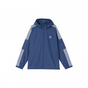 Originals Trefoil 3-Stripes Woven Hooded Sports Jacket Men Jackets Blue GN3469 Adidas