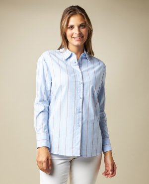 Полосатая рубашка из чистого хлопка , светло-синий Iwie