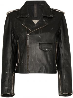 Укороченная байкерская куртка на молнии Lot Lthr. Цвет: черный