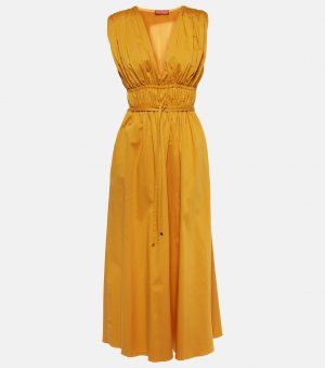 Платье миди fiona со сборками из смесового хлопка , оранжевый Altuzarra