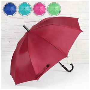 Зонт - трость полуавтоматический «Однотонный», ветроустойчивый, 10 спиц, R = 48 см, цвет микс/серебристый Мастер К. Цвет: серебристый/мультиколор