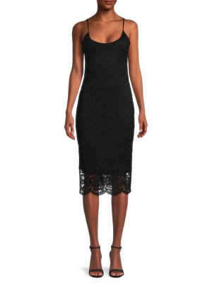 Кружевное платье-комбинация , черный Donna Karan New York