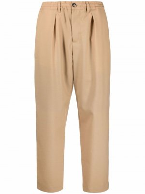 Укороченные брюки с эластичным поясом Marni. Цвет: бежевый