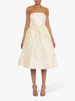 Жаккардовое платье с цветочным принтом, кремовый/горчичный True Decadence