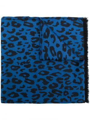 Платок с леопардовым узором Ermanno Scervino. Цвет: синий