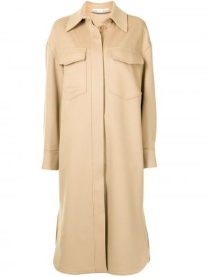 Шерстяное пальто Linda Stella McCartney. Цвет: коричневый