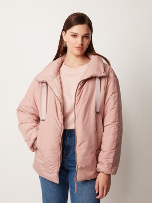Куртка утепленная с воротником-стойкой LALIS. Цвет: розовый