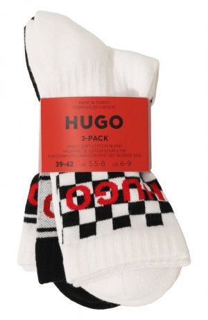 Комплект из трех пар носков HUGO. Цвет: белый