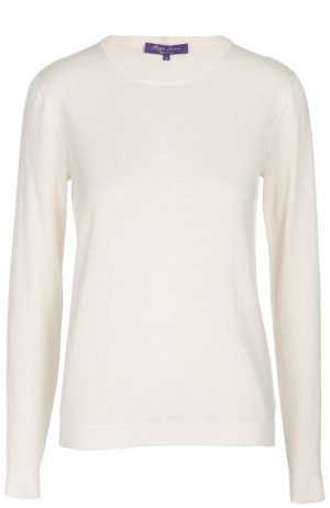 Кашемировый пуловер прямого кроя с круглым вырезом Ralph Lauren. Цвет: кремовый