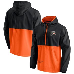 Мужская фирменная черная/оранжевая куртка-анорак с молнией до половины Philadelphia Flyers Thrill Seeker Fanatics