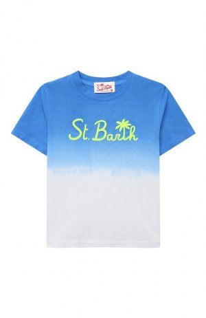 Хлопковая футболка MC2 Saint Barth. Цвет: синий