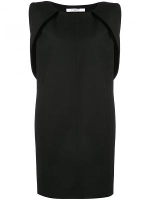 Платье прямого кроя с накидкой Givenchy. Цвет: черный