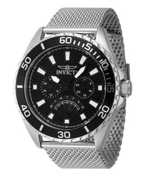 Invicta Pro Diver Retrograde GMT Кварцевые мужские часы из нержавеющей стали с черным циферблатом INV46907