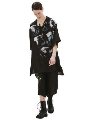 Шелковая рубашка с коротким рукавом Yohji Yamamoto