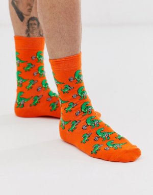 Носки с динозаврами Moss London-Оранжевый BROS