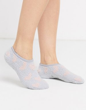 Серые носки-тапочки с узором в виде сердец Womensecret-Серый Women'secret