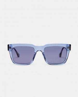 Голубые прямоугольные мужские солнцезащитные очки из ацетата , светло-синий Scalpers