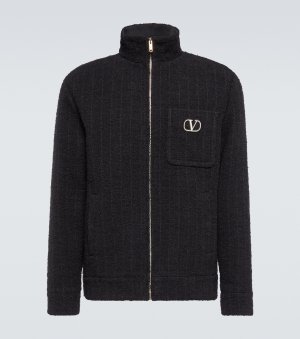 Твидовый пиджак с логотипом , черный Valentino