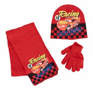 Набор 3шт шарф+перчатки+шапка машинки Детский DISNEY