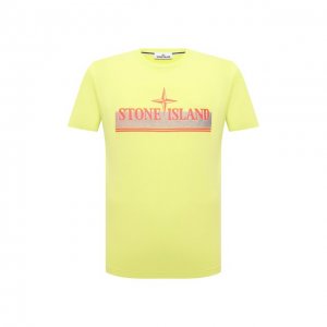 Хлопковая футболка Stone Island. Цвет: зелёный