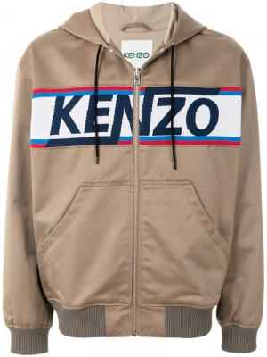 Куртка-бомбер с принтом логотипа Kenzo. Цвет: коричневый