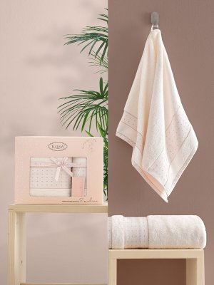 Комплект махровых полотенец karna rosalina 50x90-70х140 см