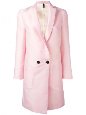 Двубортное пальто Christian Pellizzari. Цвет: розовый и фиолетовый