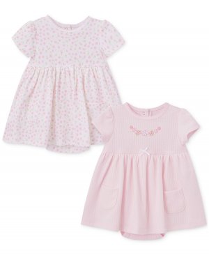 Платье-боди с короткими рукавами для маленьких девочек, упаковка из 2 шт. Little Me