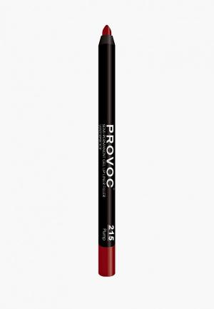 Карандаш для губ Provoc Gel Lip Liner 215 Plump красно-коричневый. Цвет: бордовый