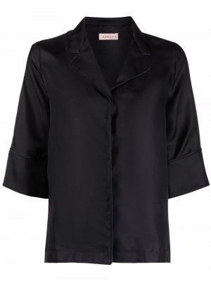 Satin-effect pajama-style shirt Blanca Vita. Цвет: черный