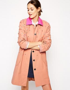 Пальто с отделкой World Clique Antipodium. Цвет: розовый/песочный