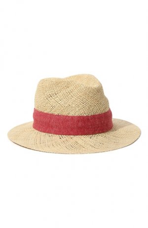 Соломенная шляпа Kiton. Цвет: красный