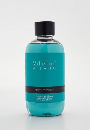 Наполнитель для аромадиффузора Millefiori Milano NATURAL . Средиземноморский бергамот /Mediterranean bergamot, 250 мл. Цвет: голубой