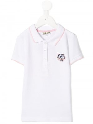 Рубашка-поло с логотипом Kenzo Kids. Цвет: белый