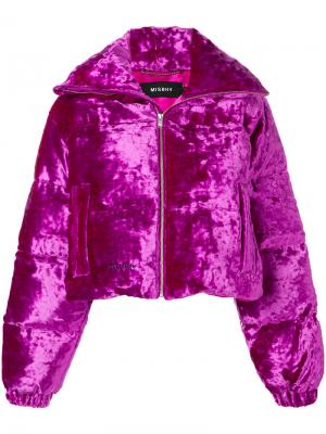 Велюровая куртка-пуховик Misbhv. Цвет: розовый и фиолетовый