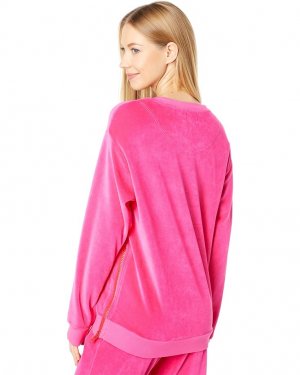Толстовка SUNDRY Side Zip Velour Sweatshirt, цвет Hot Pink