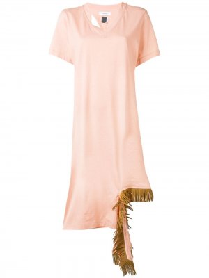Платье с бахромой Facetasm. Цвет: розовый